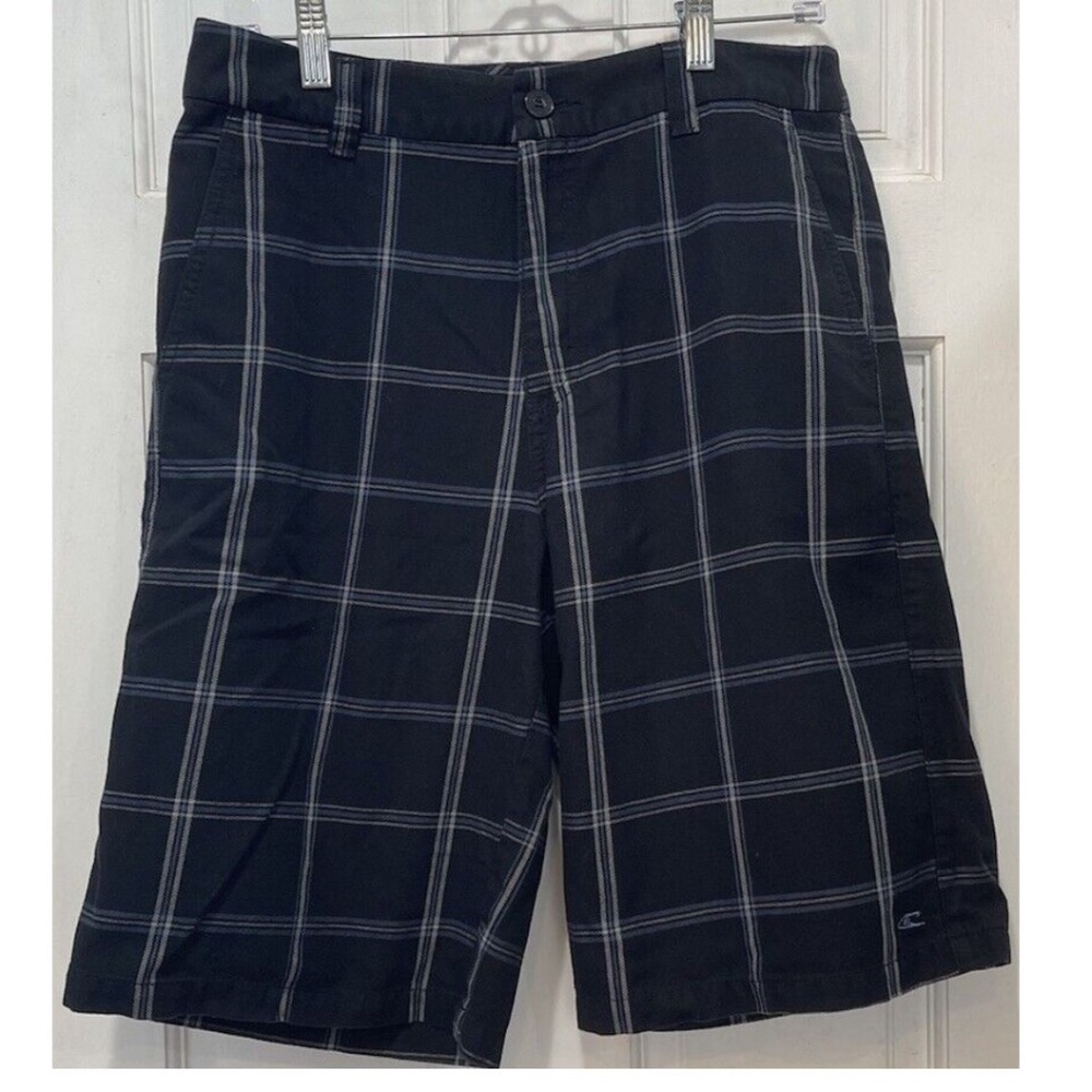 O’Neill Black, White, Blue Plaid Shorts Men’s Size 30 (32x12) Style #48108102X